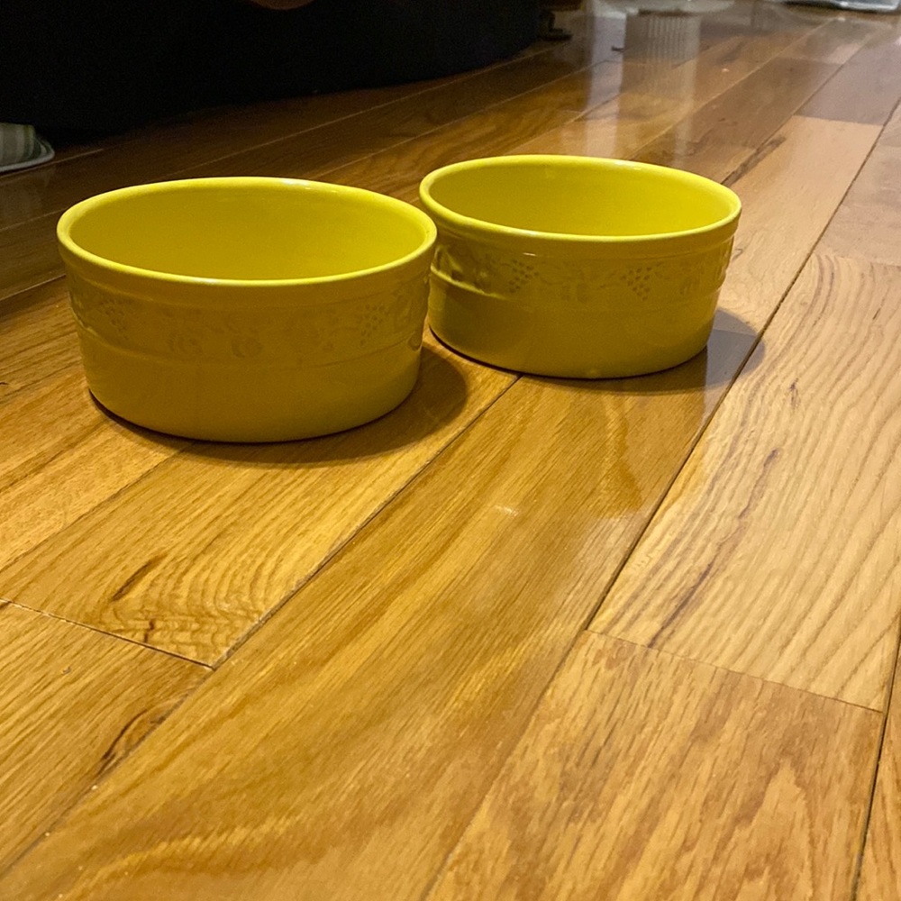 Cerutil stoneware Set of 4 yellow stoneware casserole dishes